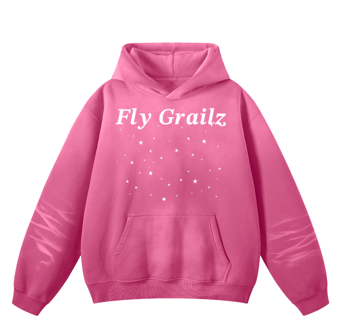 Grailz Stars Sunfade Hoodie oversized- Pink