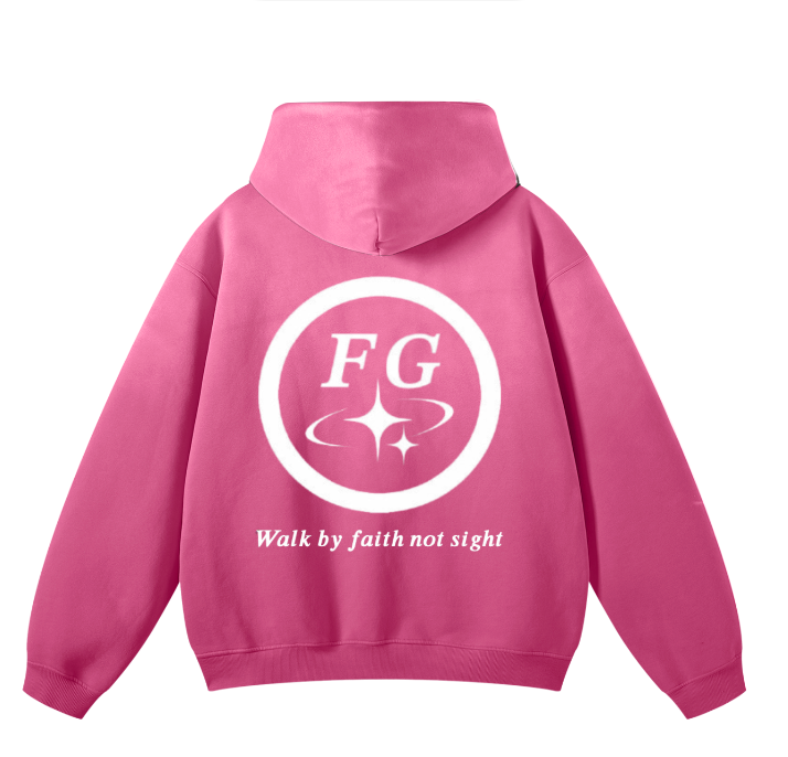Grailz Stars Sunfade Hoodie oversized- Pink